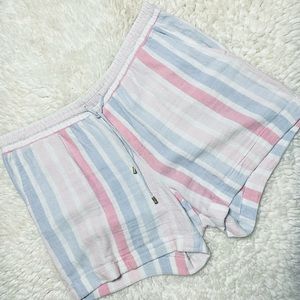 Ellen Tracy: pastel candy striped paper bag shorts size Medium